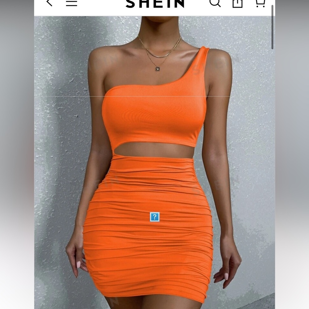 Orange bodycon cutout mini dress